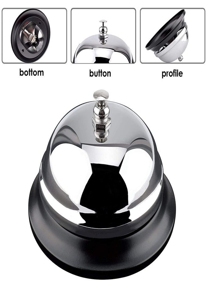 KRAFTMASTERS KRAFTMASTER ®Reception Call Bell Ring, Desk Bell Offers up The Classic Sound Metal Call Bell for Hotels, Schools, Restaurants, Reception Areas, Hospitals, Warehouse (Silver, Pack of 2) - Image 3